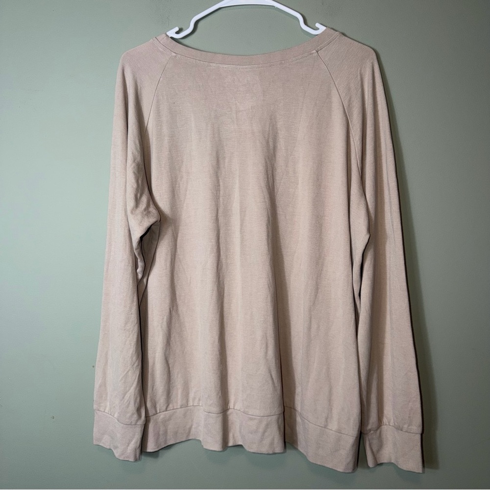 Kyte Baby Women’s NWOT Tan Crewneck Top Ling Sleeve‎ XL - Picture 3 of 3